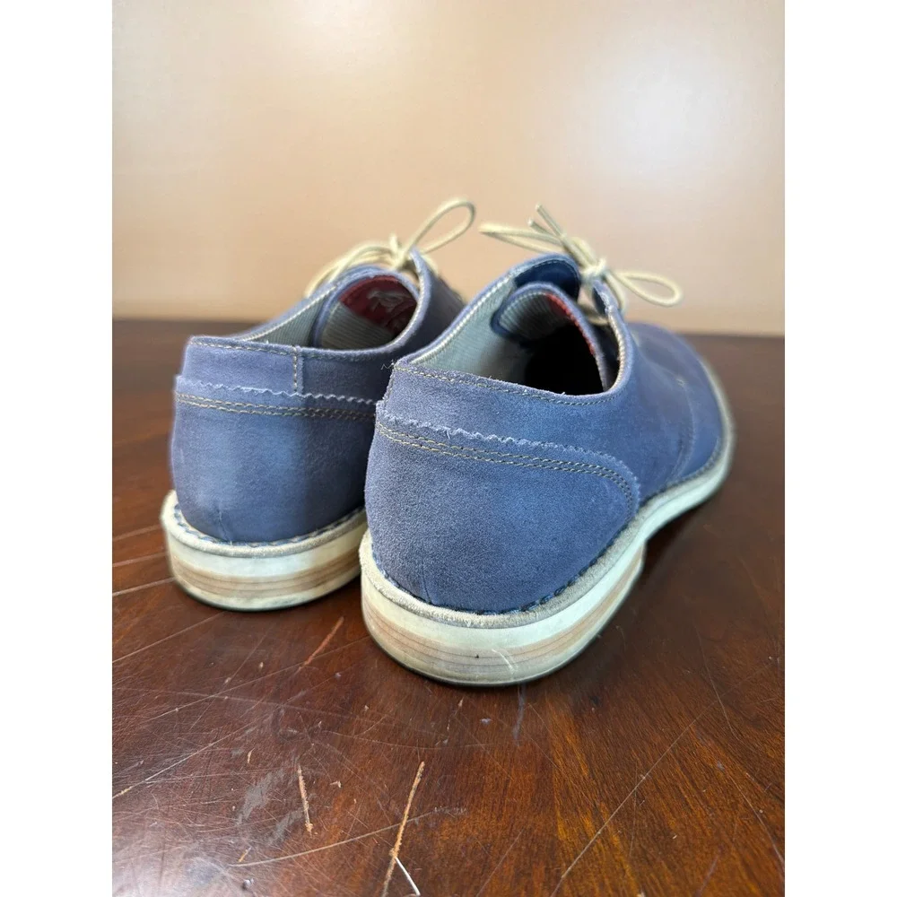 Original Penguin Mens Blue Suede Derby Shoes Lace Up‎ Oxford Casual Dress Shoes